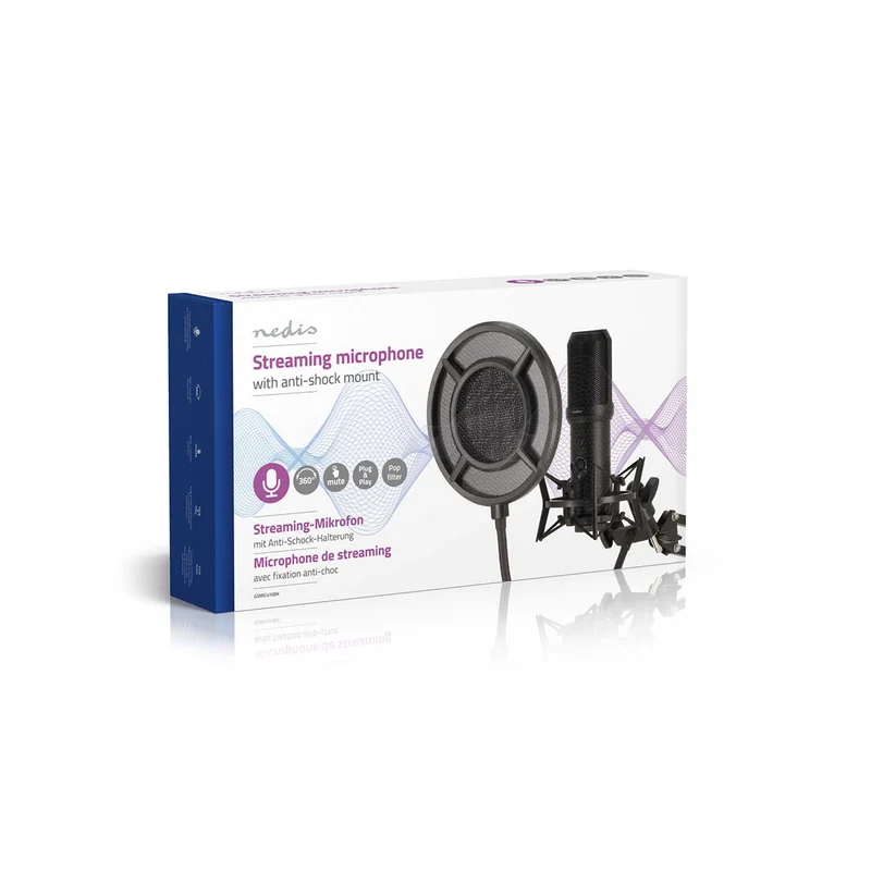 Streaming- en Gamingmicrofoon Apparaat: Desktop / Notebook - USB Type-A - Aan/uit knop