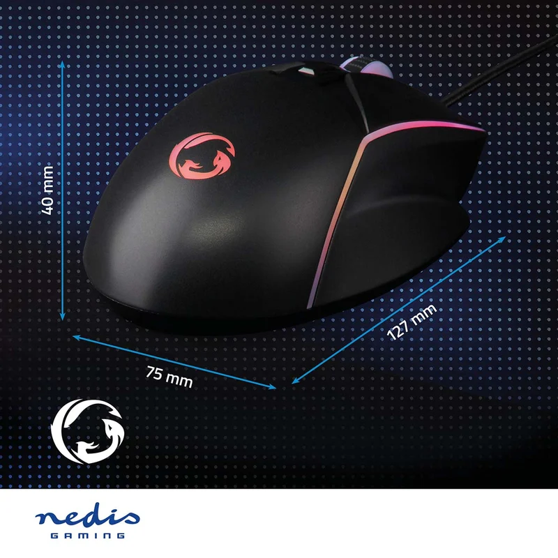 Gaming Muis Bedraad - 800 / 1200 / 2400 / 3200 / 4800 / 7200 dpi - Instelbare DPI