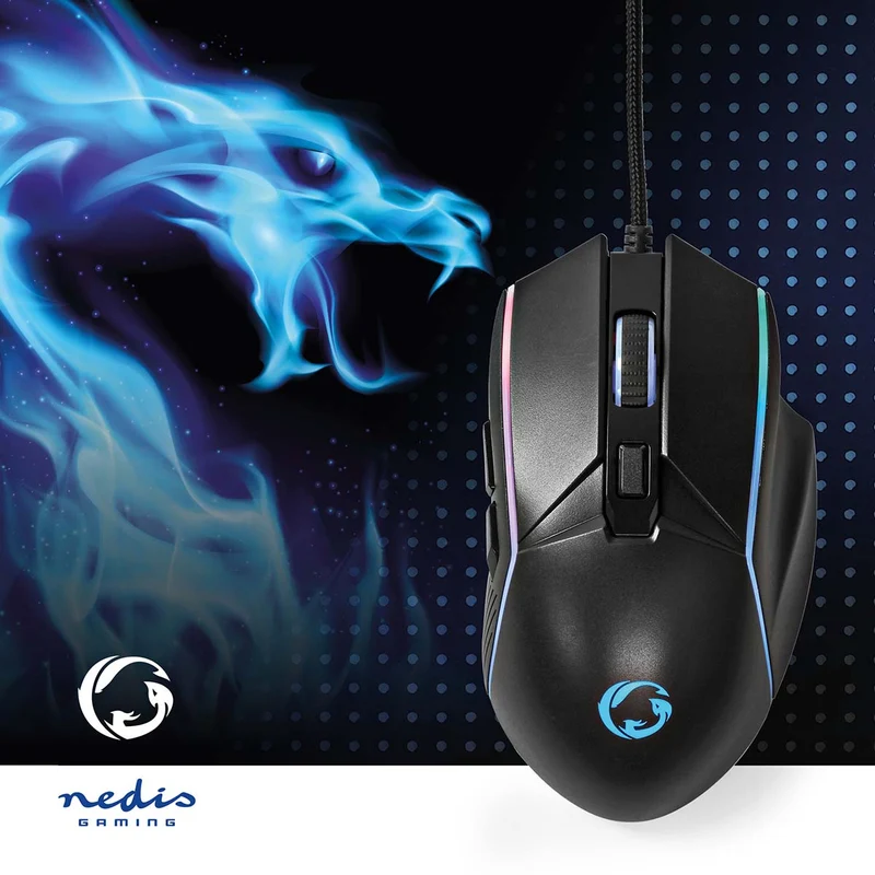 Gaming Muis Bedraad - 800 / 1200 / 2400 / 3200 / 4800 / 7200 dpi - Instelbare DPI