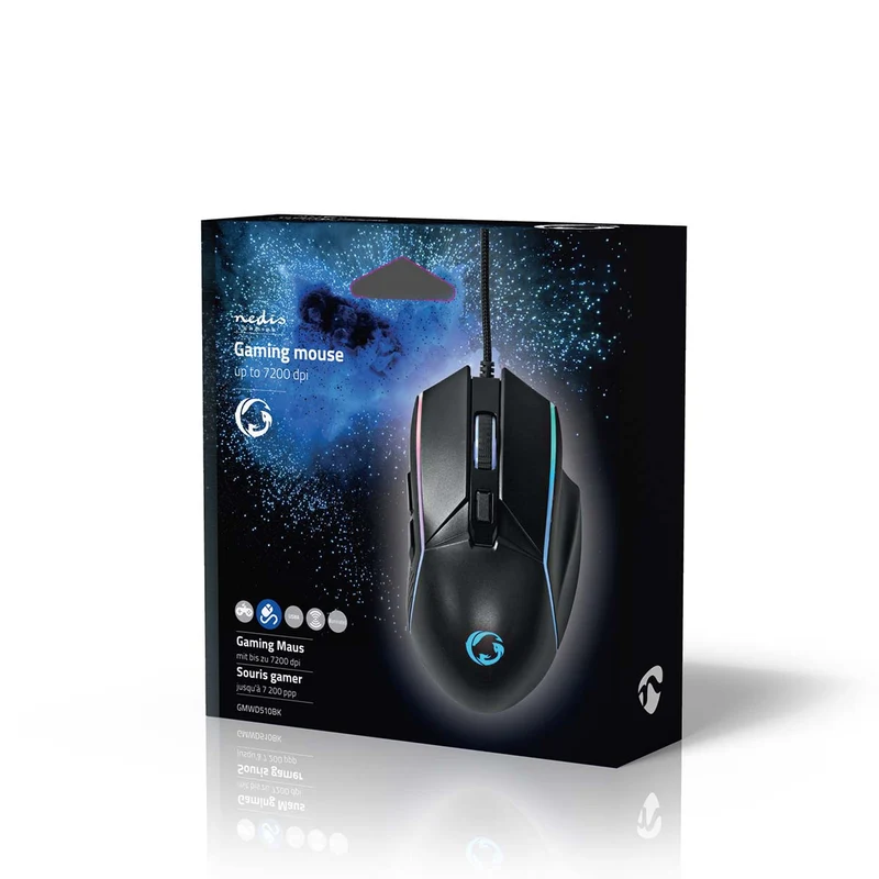Gaming Muis Bedraad - 800 / 1200 / 2400 / 3200 / 4800 / 7200 dpi - Instelbare DPI