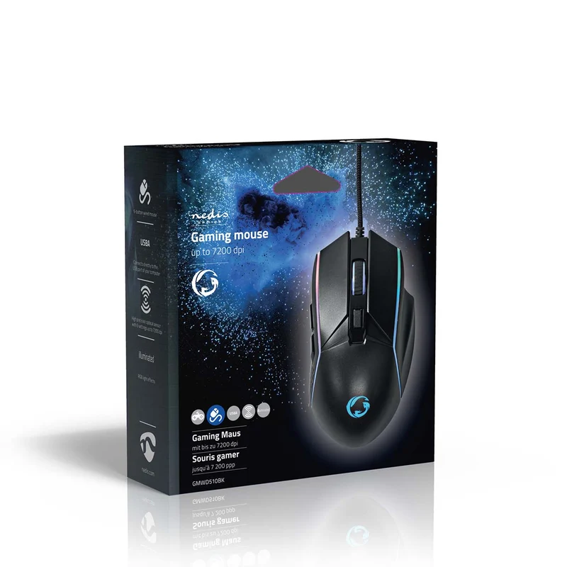 Gaming Muis Bedraad - 800 / 1200 / 2400 / 3200 / 4800 / 7200 dpi - Instelbare DPI