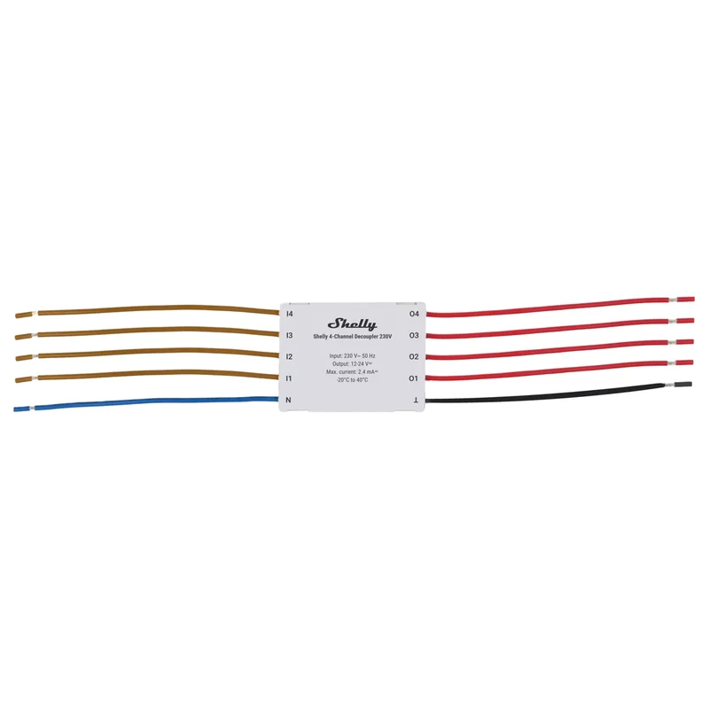 Shelly Módulo Desacoplador de 4 Canais - Shelly 4-Channel Decoupler 230V