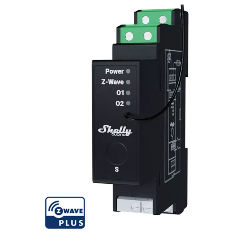 Shelly Módulo para Automação de Estores via Z-Wave™ p/ Calha DIN - Shelly Qubino Wave PRO Shutter