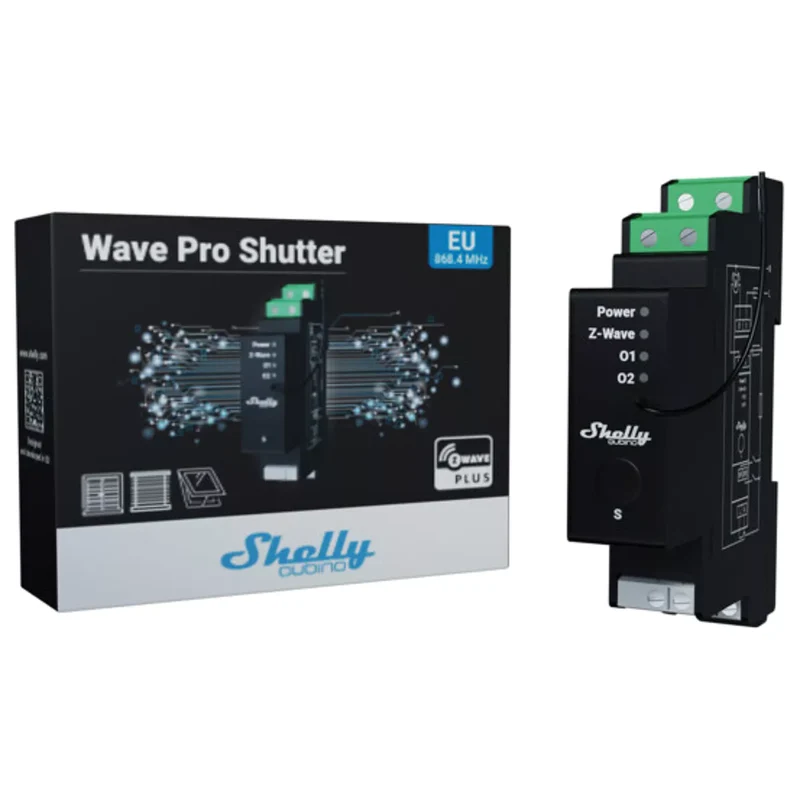 Shelly Módulo para Automação de Estores via Z-Wave™ p/ Calha DIN - Shelly Qubino Wave PRO Shutter
