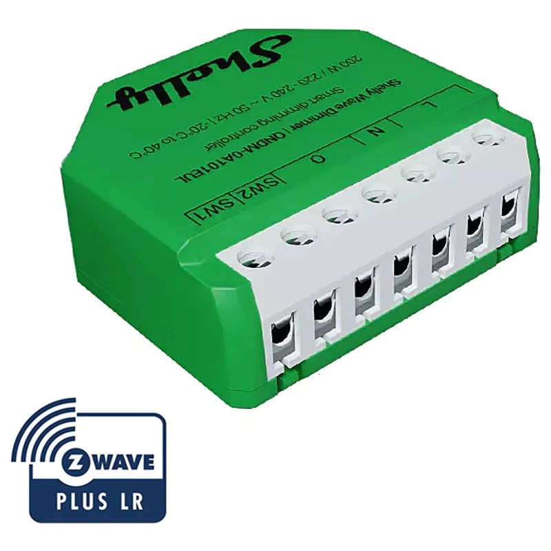 Shelly Dimmer Inteligente Z-Wave Plus LR 200W p/ Iluminação - Shelly Wave Dimmer LR
