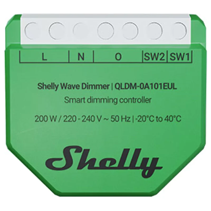 Shelly Dimmer Inteligente Z-Wave Plus LR 200W p/ Iluminação - Shelly Wave Dimmer LR