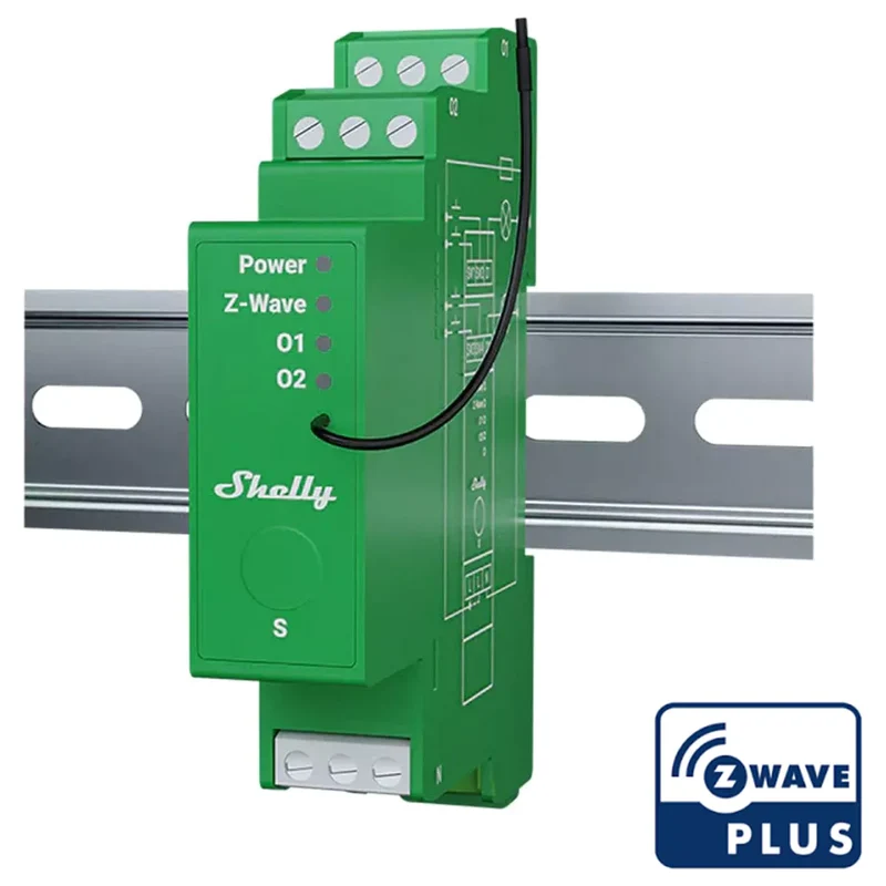 Shelly Dimmer Inteligente Z-Wave 2 canais 2×200W p/ calha DIN - Shelly Wave Pro Dimmer 2PM