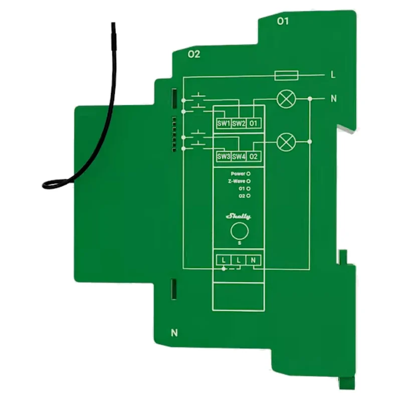 Shelly Dimmer Inteligente Z-Wave 2 canais 2×200W p/ calha DIN - Shelly Wave Pro Dimmer 2PM