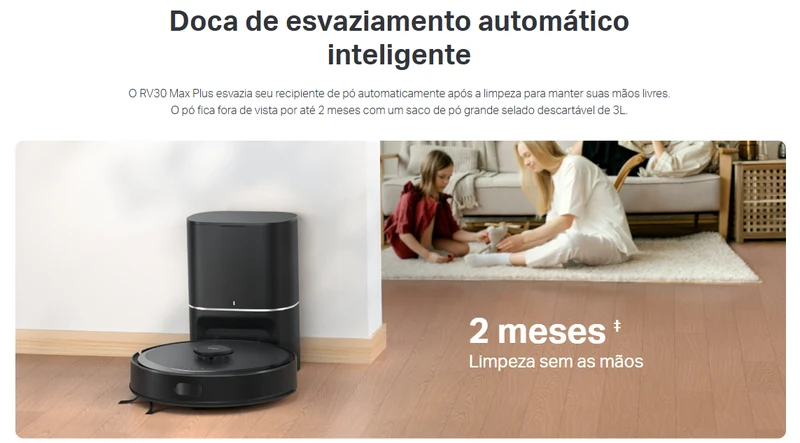 TP-Link Robot Aspirador Inteligente com Auto-Esvaziamento 5300 Pa - TP-Link Tapo RV30 Max Plus