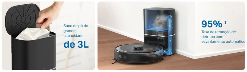 TP-Link Robot Aspirador Inteligente com Auto-Esvaziamento 5300 Pa - TP-Link Tapo RV30 Max Plus