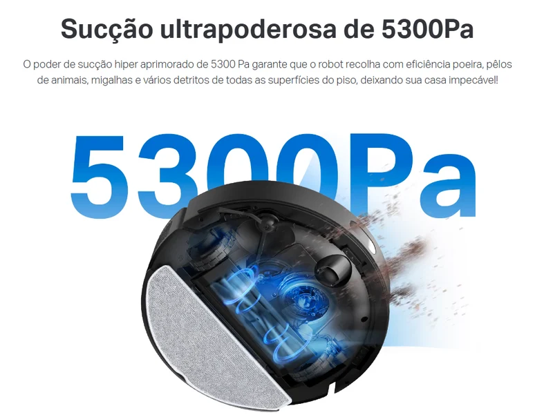 TP-Link Robot Aspirador Inteligente com Auto-Esvaziamento 5300 Pa - TP-Link Tapo RV30 Max Plus