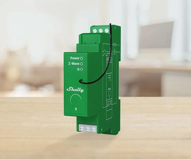Shelly Dimmer Inteligente Z-Wave para Calha DIN, 1 Canal 200W com Medição - Shelly Wave Pro Dimmer 1PM