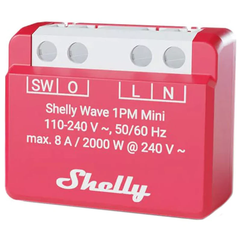 Shelly Mini interruptor Z-Wave 8A c/ medição - Shelly Wave 1PM Mini LR