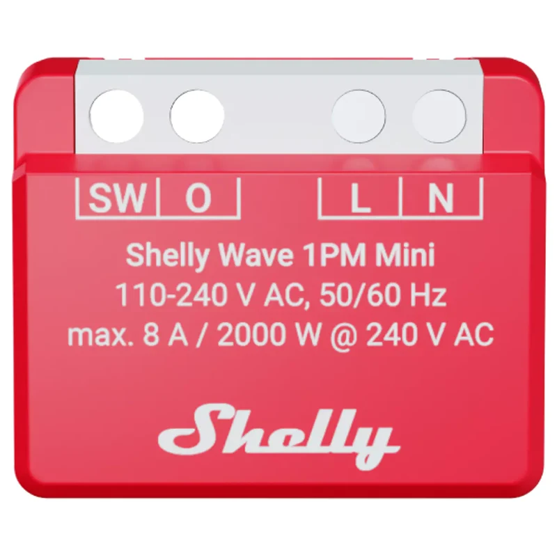 Shelly Mini interruptor Z-Wave 8A c/ medição - Shelly Wave 1PM Mini LR