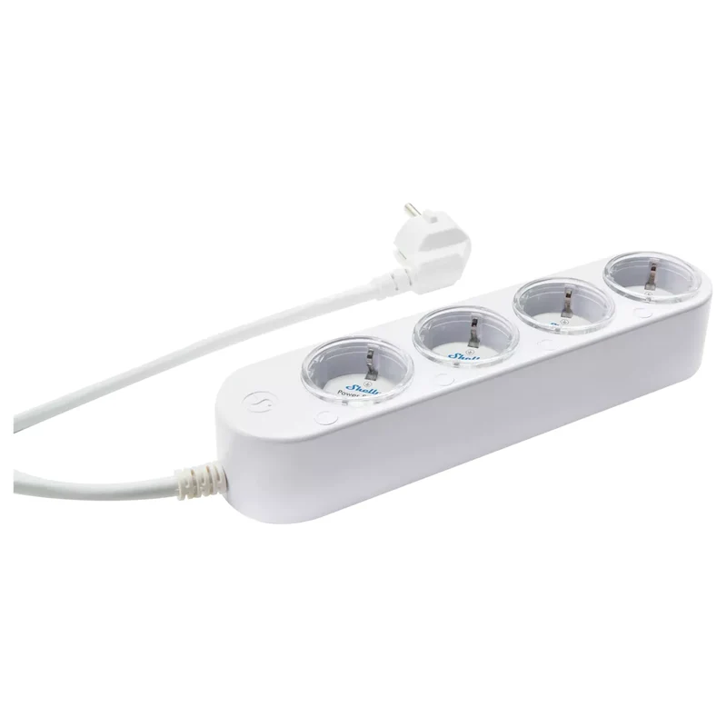Shelly Extensão Inteligente Multiprotocolo com 4 Tomadas e Medição Individual - Shelly Power Strip 4 Gen4