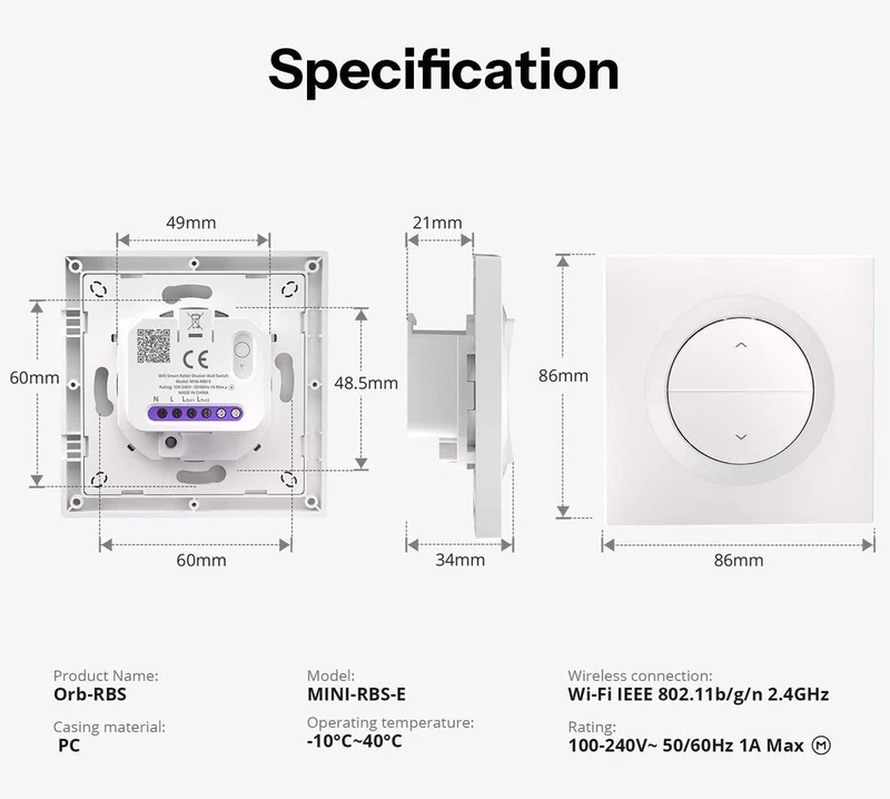 Sonoff Interruptor Inteligente para Estores Matter / WiFi - Sonoff Orb-RBS