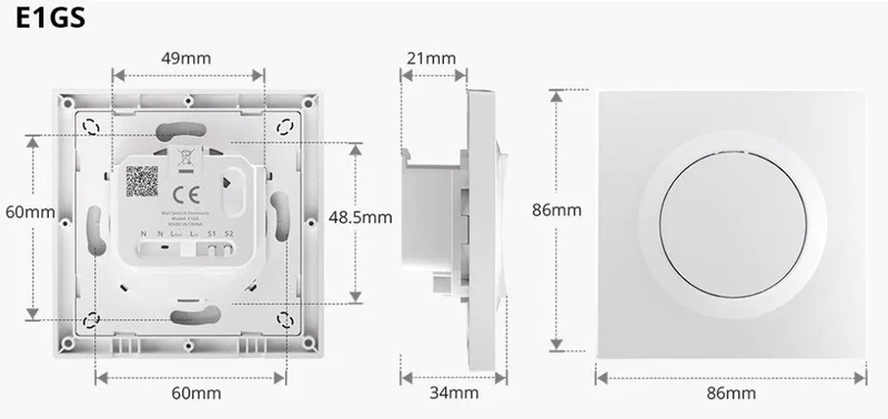 Sonoff Interruptor de Parede Inteligente (Série Fusion) - Sonoff E1GS