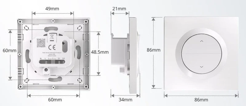 Sonoff Interruptor de Parede (Série Fusion) para Estores Elétricos - Sonoff ERBS