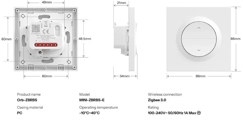 Sonoff Interruptor Inteligente Zigbee para Estores c/ módulo ZBMINI-RBS - Sonoff Orb-Sonoff ZBRBS