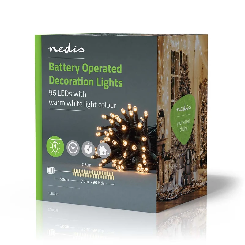 Kerstverlichting Koord - 96 LED's - Warm Wit