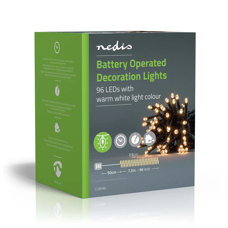 Kerstverlichting Koord - 96 LED's - Warm Wit