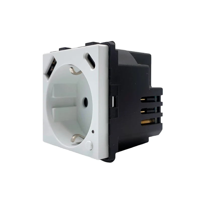 Smartify vPRO Módulo Tomada Inteligente Zigbee c/ USB-C + USB-A c/ Medidor de Energia Branco - SYPMTUEZBBR