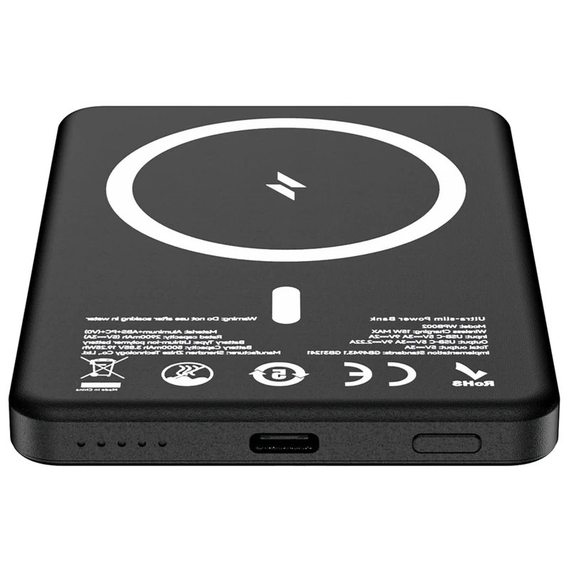 Lippa 5.000 mAh MagSafe Powerbank 20W, Sort