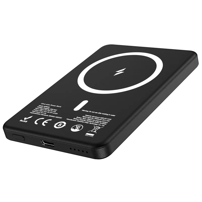 Lippa 5.000 mAh MagSafe Powerbank 20W, Sort