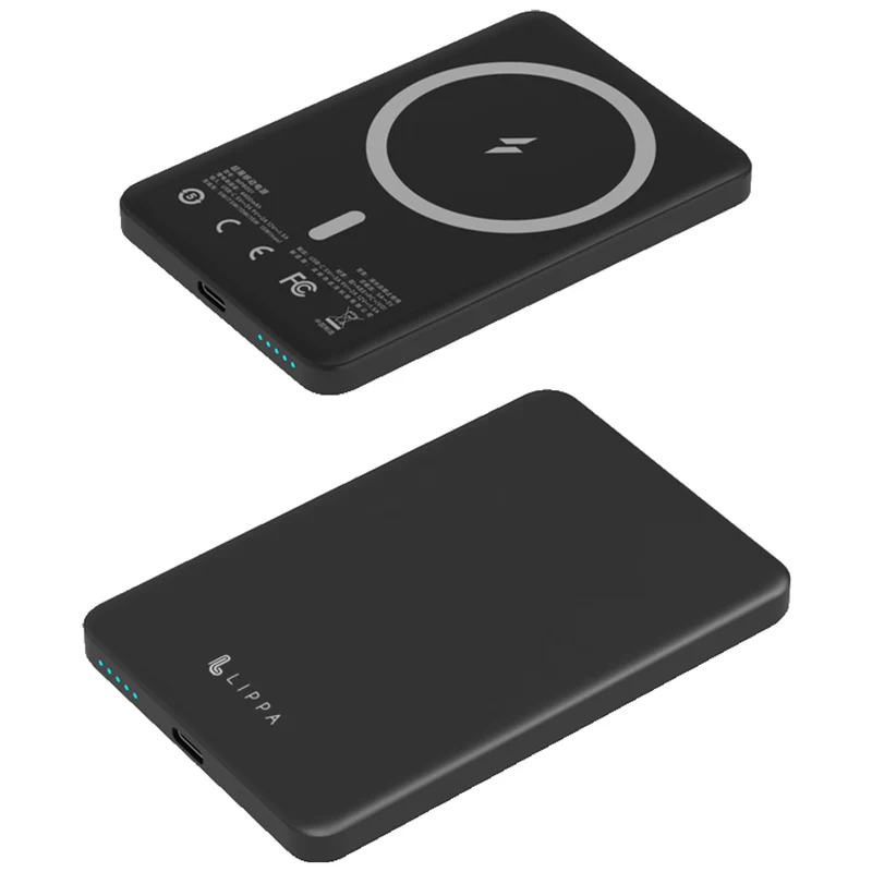 Lippa 5.000 mAh MagSafe Powerbank 20W, Sort