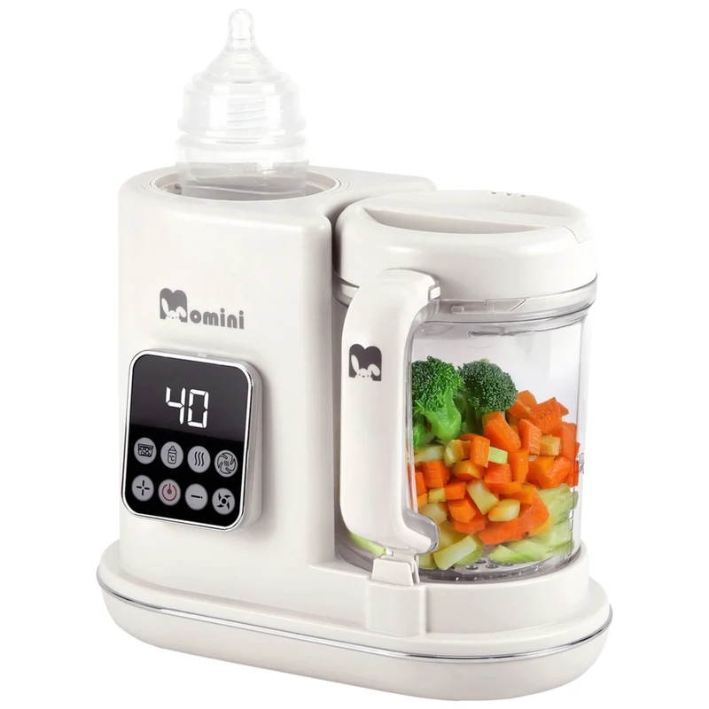 Momini MiniChef - 7-i-1 dampblender til babymad med flaskevarmer