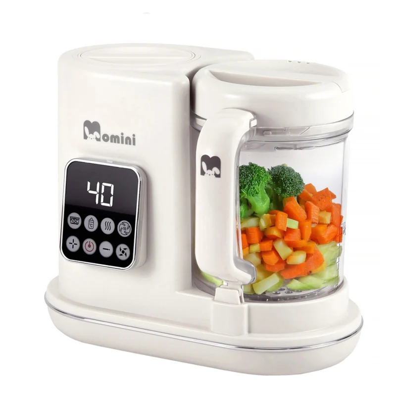 Momini MiniChef - 7-i-1 dampblender til babymad med flaskevarmer