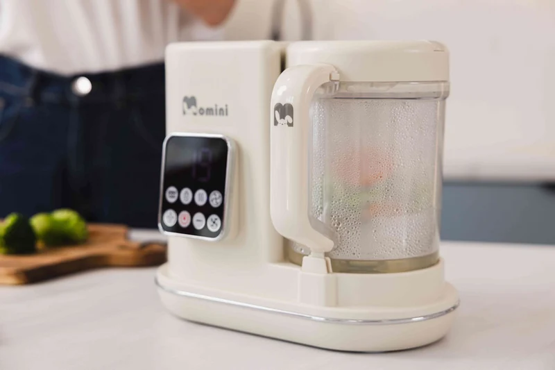 Momini MiniChef - 7-i-1 dampblender til babymad med flaskevarmer