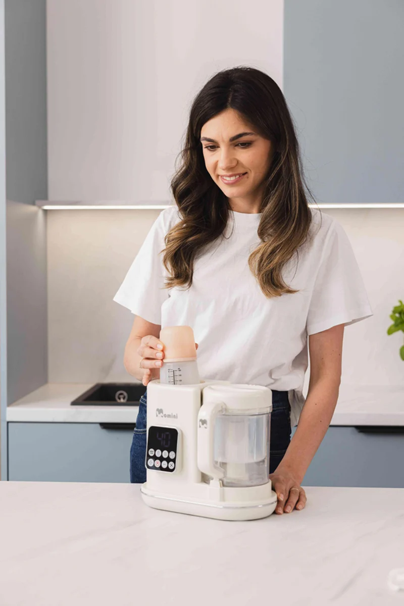 Momini MiniChef - 7-i-1 dampblender til babymad med flaskevarmer