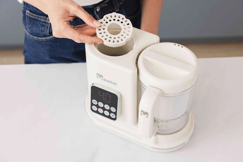Momini MiniChef - 7-i-1 dampblender til babymad med flaskevarmer