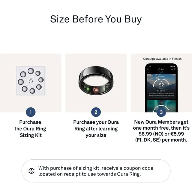 Oura Gen3 Horizon US 13 Set, Black