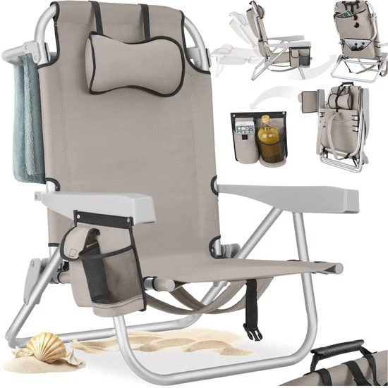Tectake Coral Beach Chair, Beige