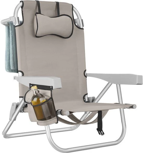 Tectake Coral Beach Chair, Beige
