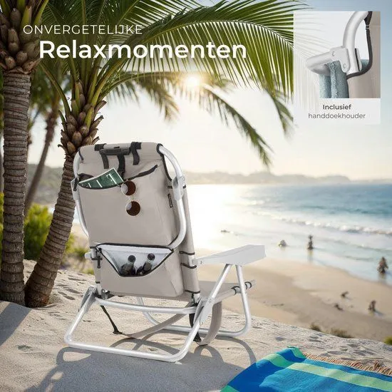 Tectake Coral Beach Chair, Beige