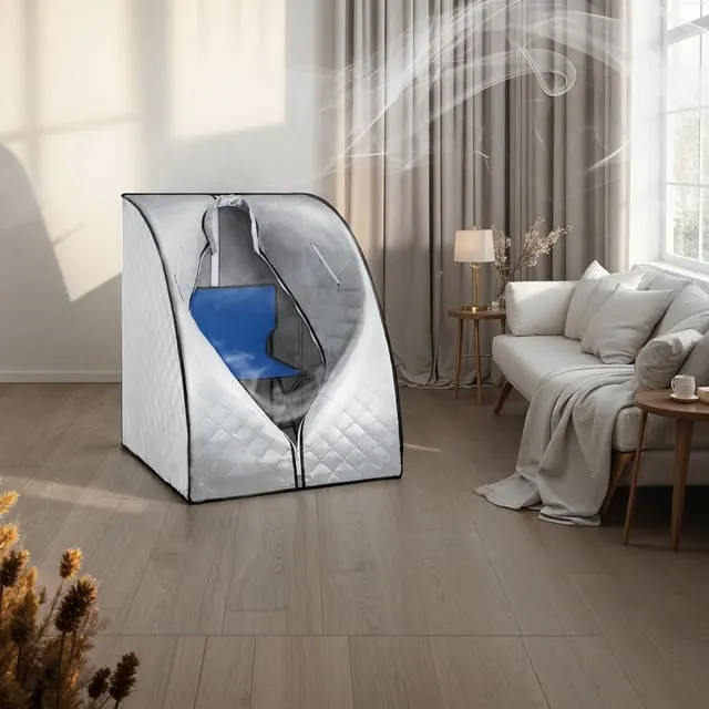 Tectake Mobile Steam Bath ThermaLuxe II, 1000 W, 15 Temp Levels, 90x78x100 cm