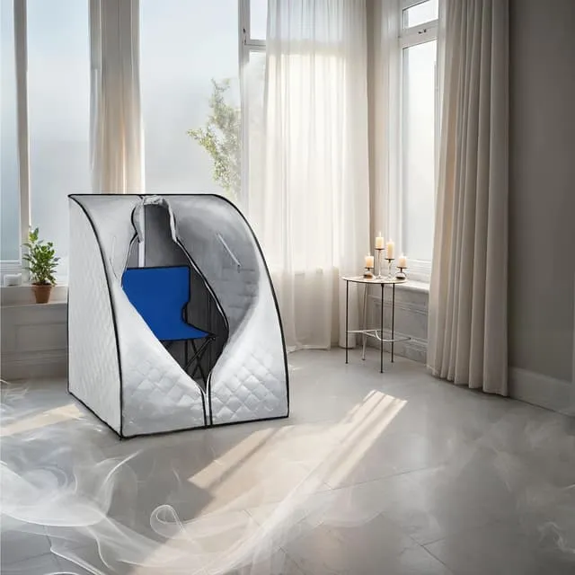 Tectake Mobile Steam Bath ThermaLuxe II, 1000 W, 15 Temp Levels, 90x78x100 cm