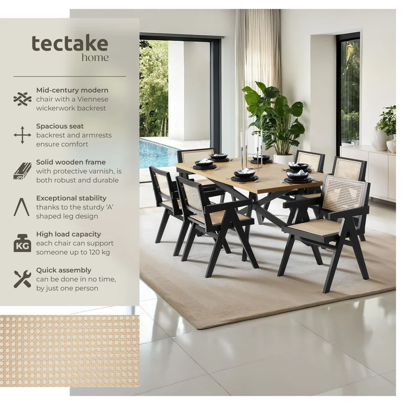 tectake Dining Chair Lizzy Per Piece, Black