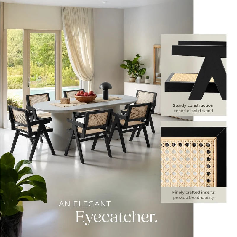 tectake Dining Chair Lizzy Per Piece, Black