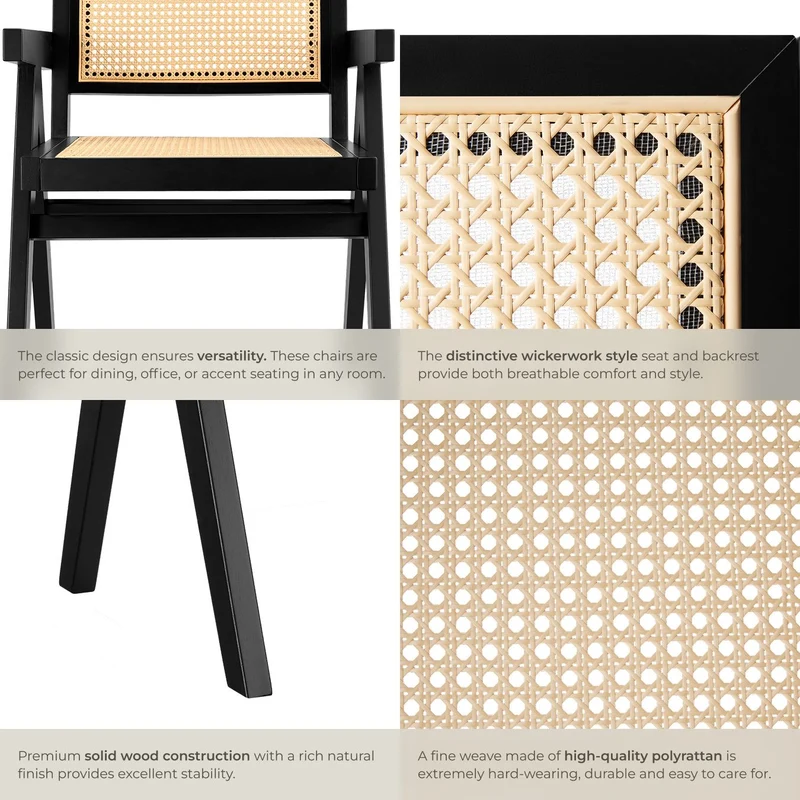 tectake Dining Chair Lizzy Per Piece, Black