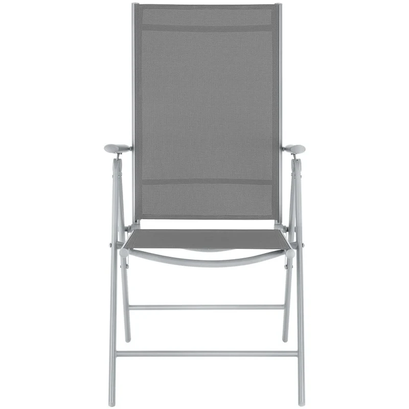 Tectake Marcellino Foldable Garden Chair, Silver 2-pack