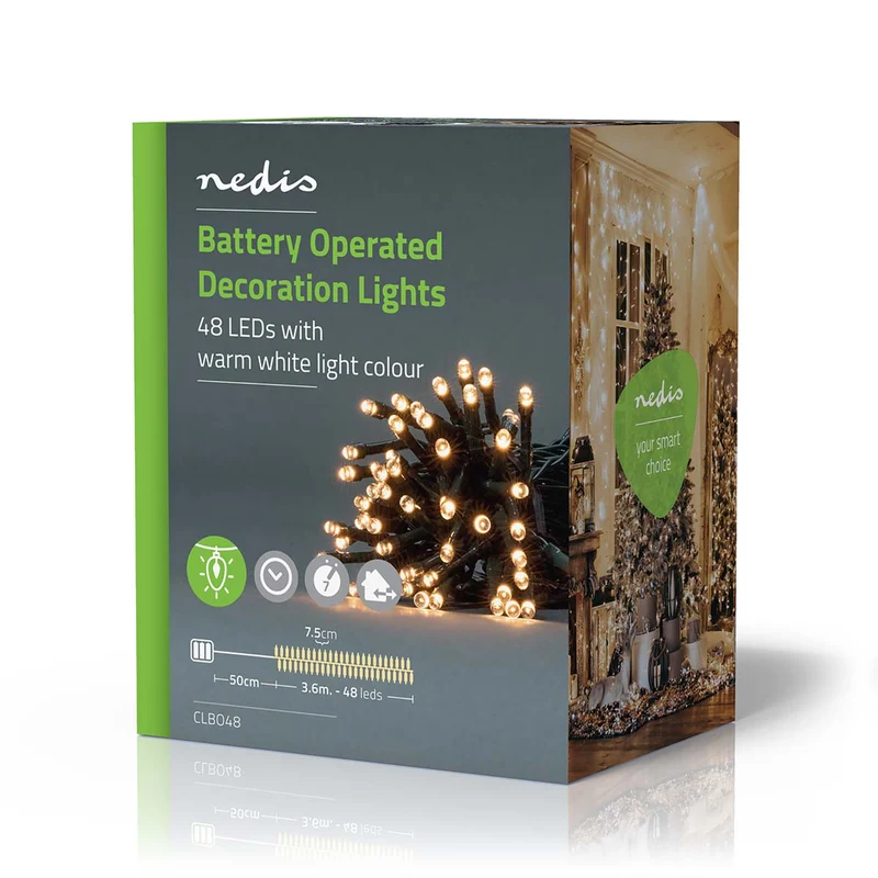 Kerstverlichting Koord - 48 LED's - Warm Wit