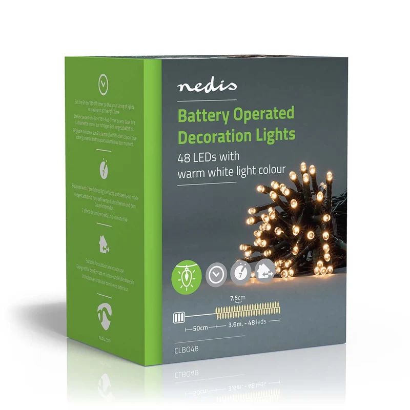Kerstverlichting Koord - 48 LED's - Warm Wit