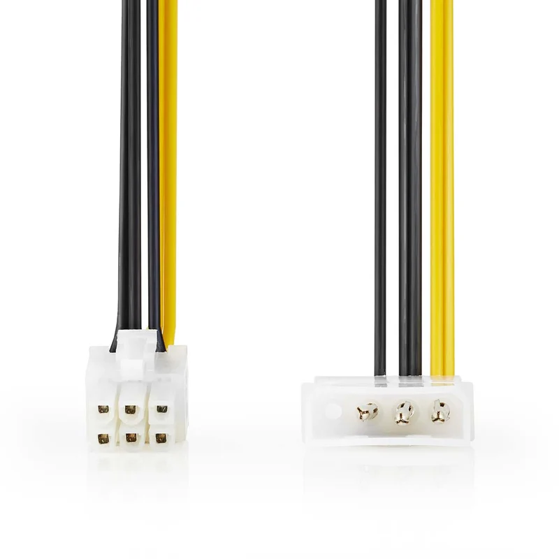 Interne Voedingskabel Molex Male - PCI-Express Male - Verguld