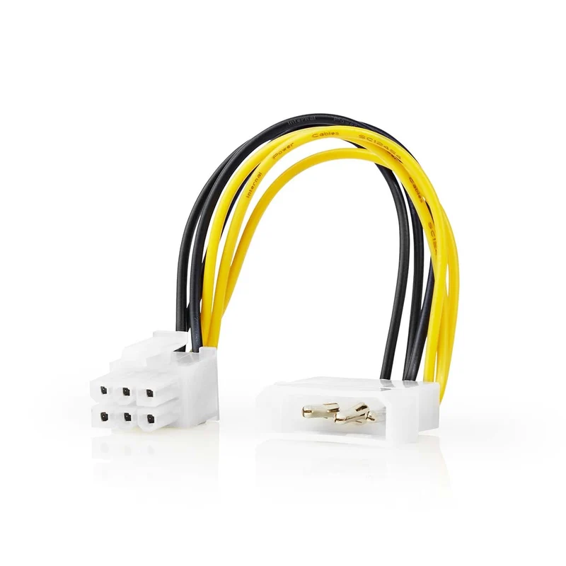 Interne Voedingskabel Molex Male - PCI-Express Male - Verguld