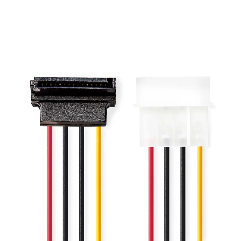Interne Voedingskabel Molex Male - SATA 15-Pins Female - Verguld