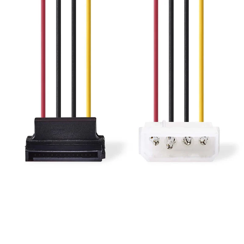 Interne Voedingskabel Molex Male - SATA 15-Pins Female - Verguld